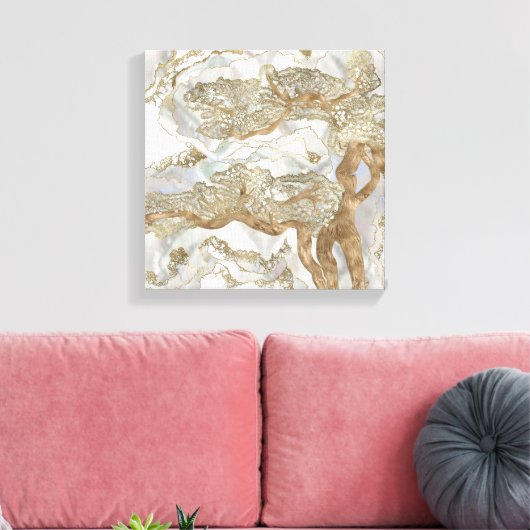 Mother of pearl Golden Tree Canvas Afdruk (Insitu (Woonkamer))