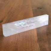 Mother-of-pearl  Monogram Shimmering Naambordje (Zijkant)