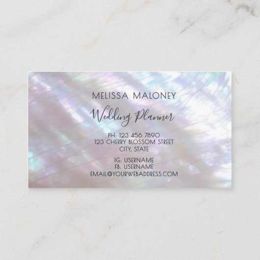 Mother-of-pearl  Monogram Shimmering Visitekaartje (Achterkant)