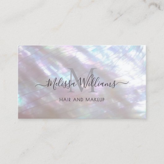 Mother-of-pearl  Monogram Shimmering Visitekaartje (Voorkant)