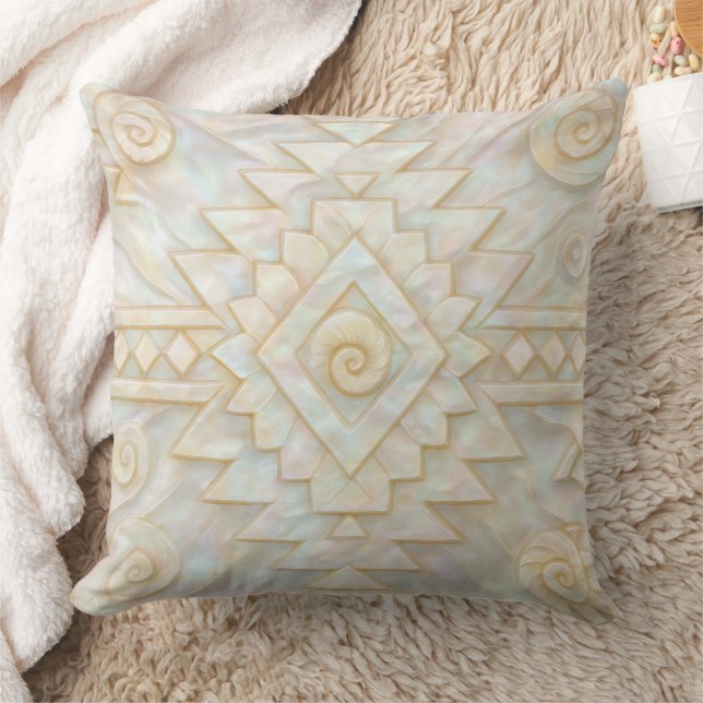 Mother of Pearl Navajo Pattern Throw Pillow Kussen (Deken)