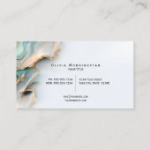 Mother of Pearl  Teal Gold Fluid Alcohol Ink Visitekaartje (Achterkant)