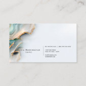 Mother of Pearl Teal Gold Fluid Alcohol Ink Visitekaartje (Achterkant)