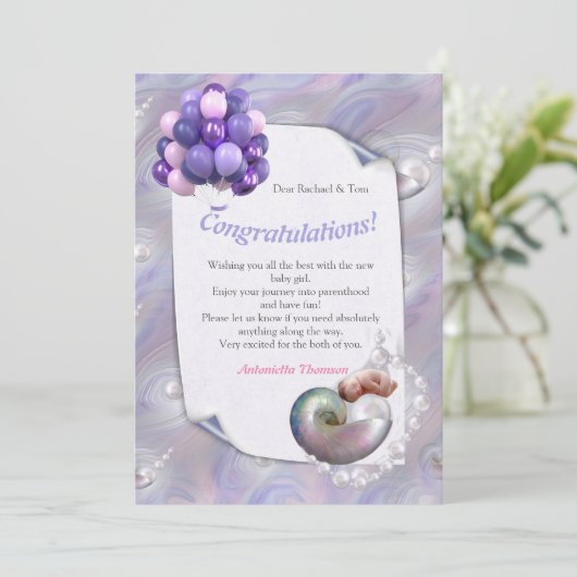 Mother of Pearls giving Birth to a Baby Girl Bedankkaart (Staand voorkant)