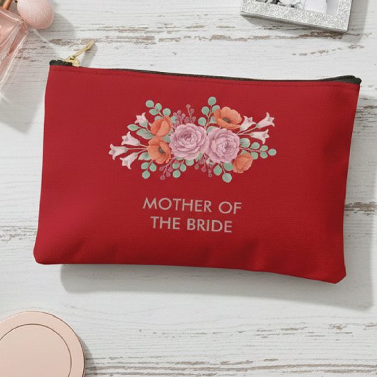 Mother of the Bride Floral Red Pouch Etui