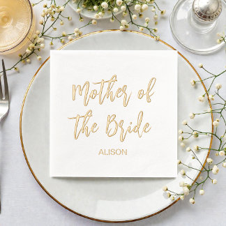 Mother of the Bride Gold White Wedding Folie Servetten
