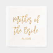 Mother of the Bride Gold White Wedding Folie Servetten (Voorkant)
