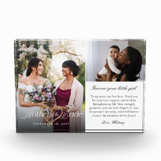 Mother of the Bride Heart Wedding Then & Now Photo Fotoblokken (Voorkant)