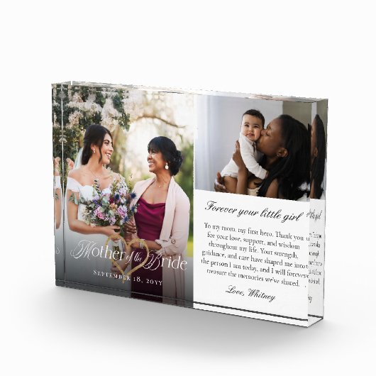 Mother of the Bride Heart Wedding Then & Now Photo Fotoblokken (Rechts)