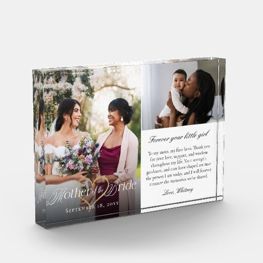 Mother of the Bride Heart Wedding Then & Now Photo Fotoblokken (Links)