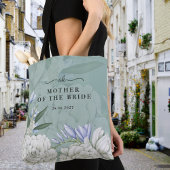 Mother of the Bride Peony | Sage Green & White Tote Bag