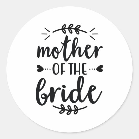 Mother of the bride ronde sticker (Voorkant)
