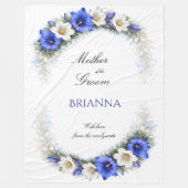 Mother of the Groom Anemone Wreath Wedding Gift Fleece Deken (Voorkant)