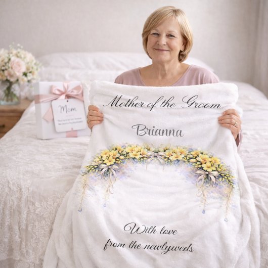 Mother of the Groom Freesia Wedding Party Gift Fleece Deken