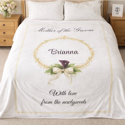 Mother of the Groom Keepsake Wedding Party Gift Fleece Deken