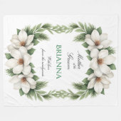 Mother of the Groom Magnolia Wedding Gift Fleece Deken (Voorkant (Horizontaal))