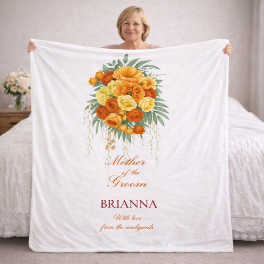 Mother of the Groom Wildflowers Wedding Gift Fleece Deken