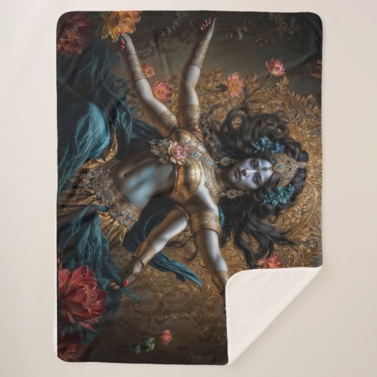 Mother of the Three Worlds Goddess Kali Sherpa Deken (Voorkant)