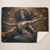 Mother of the Three Worlds Goddess Kali Sherpa Deken (Voorkant (horizontaal))
