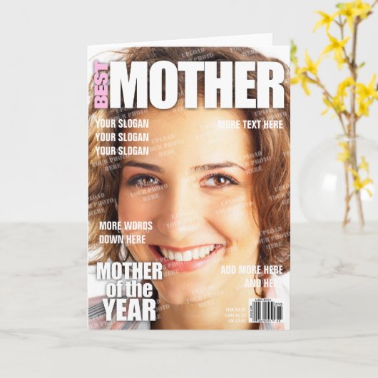 Mother Personalized Magazine Cover Kaart (Gele Bloem)