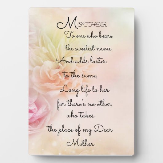 "MOTHER" Plaque Fotoplaat (voorkant)