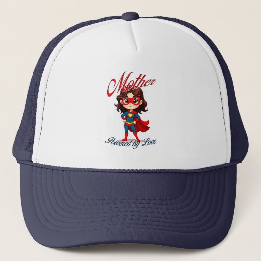 Mother Powered by Love – Supermom Art Trucker Pet (Voorkant)
