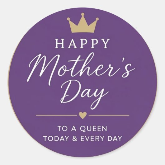 Mother Queen Classic Round Sticker (Voorkant)