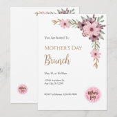 Mother´s Day Brunch Invitation Kaart (Voorkant / Achterkant)