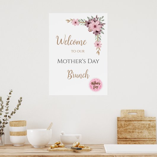 Mother´s Day Brunch Welcome Sing Poster (Keuken)