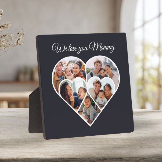 Mother’s Day Photo Collage Heart Family Picture  Fotoplaat