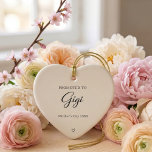 Mother’s Day Pregnancy Announcement Gigi Keramisch Ornament<br><div class="desc">A beautiful way to reveal her new title this Mother’s Day.
A heartfelt keepsake she will treasure for years to come.</div>