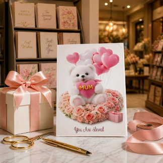Mother’s Day Teddy Bear Card | “You Are Loved" Kaart