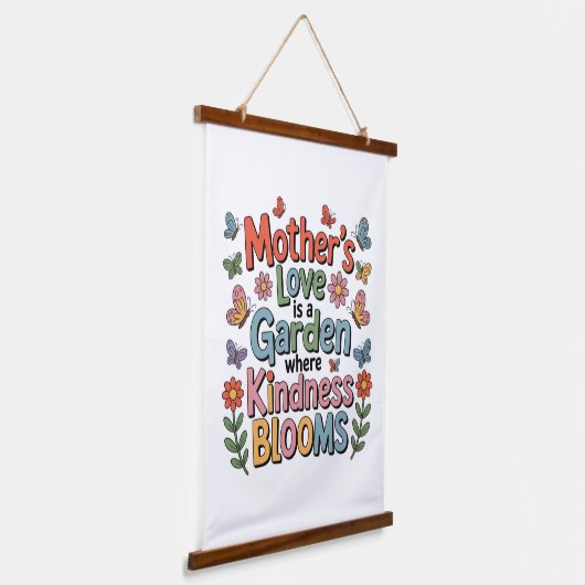 Mother’s Love Is A Garden Where Kindness Blooms Hangend Wandkleed (Gebogen)