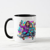 Mother & Son Graffiti Art Coffee Mug Mok (Links)