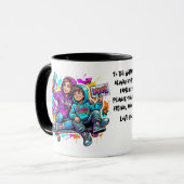 Mother & Son Graffiti Art Coffee Mug Mok (Voorkant links)