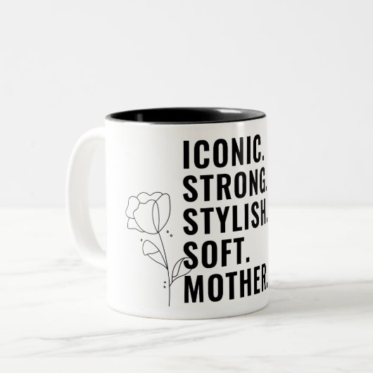 MOTHER. STYLISH. STRONG. SOFT. ICONIC. TWEEKLEURIGE KOFFIEMOK (Voorkant links)