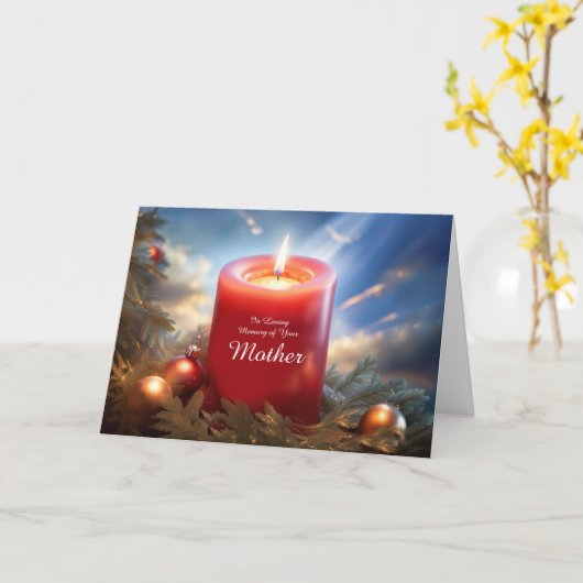 Mother Sympathy Christmas Remembrance Kaart (Gele Bloem)