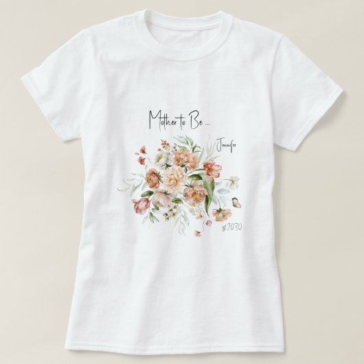 Mother-to-Be Blush Pink Girl Baby shower T-shirt (Design voorkant)