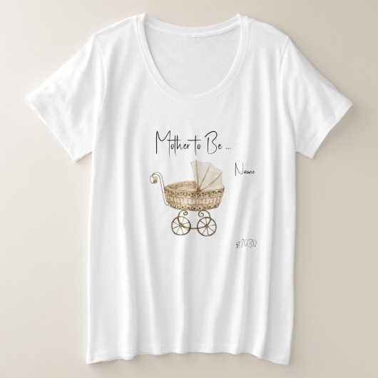 Mother-to-Be Boho Baby shower Plus Maat T-shirt (Design voorkant)
