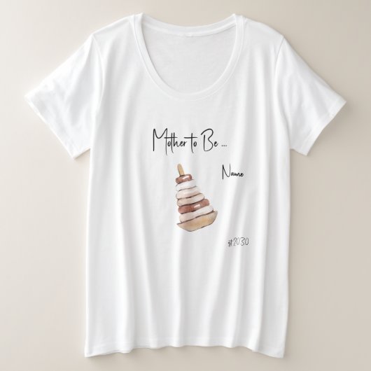 Mother-to-Be Boho Baby Shower Plus Size T-Shirt (Design voorkant)