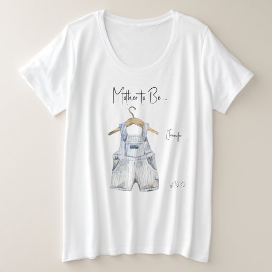 Mother-to-Be Boy Baby shower Plus Maat T-shirt (Design voorkant)