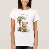 Mother to Be Teddy Bear Reading Under Tree Waterco T-shirt (Voorkant)