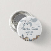 Mother To Be World Map Airplane Baby Shower  Ronde Button 3,2 Cm (Voorkant /achterkant)