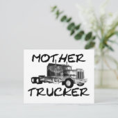 MOTHER TRUCKER - ZWART EN WITTE BRIEFKAART (Staand voorkant)