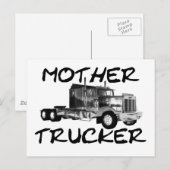 MOTHER TRUCKER - ZWART EN WITTE BRIEFKAART (Voorkant / Achterkant)