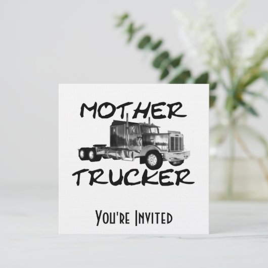 MOTHER TRUCKER - ZWART EN WITTE KAART (Staand voorkant)