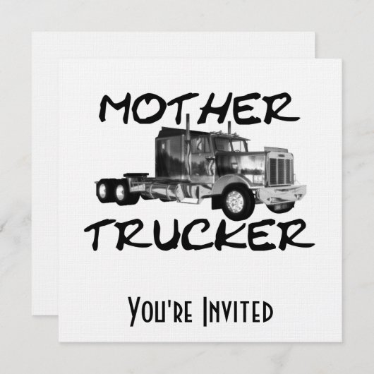 MOTHER TRUCKER - ZWART EN WITTE KAART (Voorkant / Achterkant)