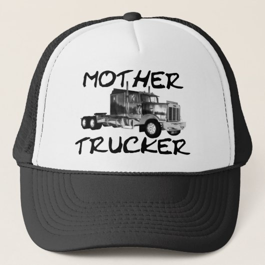 MOTHER TRUCKER - ZWART EN WITTE PET (Voorkant)