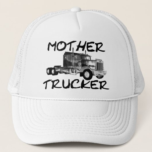 MOTHER TRUCKER - ZWART EN WITTE TRUCKER PET (Voorkant)
