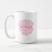 Mother Word Cloud Coffee Mok in roze tinten (Links)